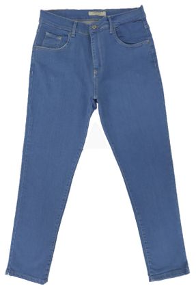 شلوار جین آبی زنانه پاچه تنگ فاق بلند استاندارد کد 283601471