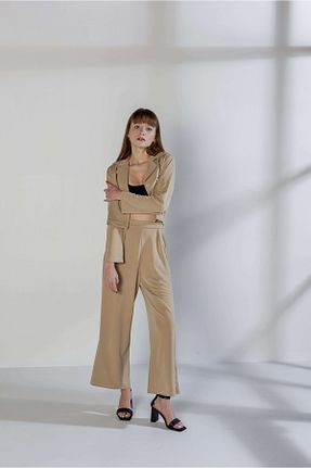 ست بالاتنه و پائین تنه قهوه ای زنانه بافتنی Serbella - کد 270224036