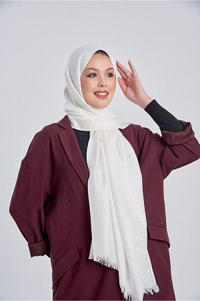 شال سفید زنانه ابریشم Helya - کد 285345076