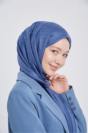 شال آبی زنانه ابریشم Helya - کد 285354124