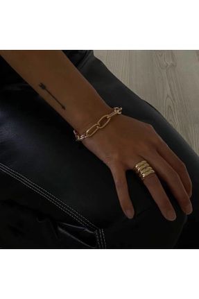 دستبند جواهر طلائی زنانه روکش طلا کد 283977941