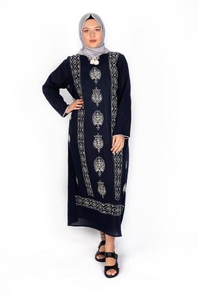 لباس سایز بزرگ سرمه ای زنانه پنبه ای Kardelen Butik Ümraniye - کد 284069606