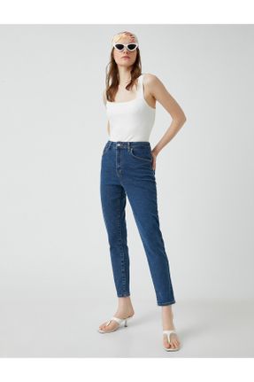 شلوار جین آبی زنانه پاچه تنگ فاق بلند جین اسلیم کد 285372662