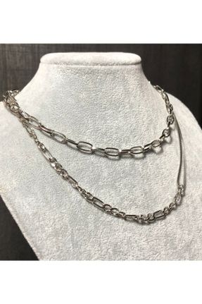 گردنبند جواهر زنانه روکش نقره کد 285701292