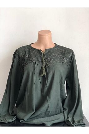بلوز خاکی زنانه ساده Nacar - کد 285676859