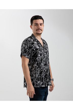 پیراهن مشکی مردانه گشاد SÖR BÜLEND - کد 95255753