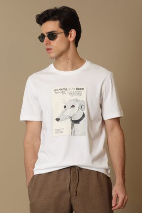 تی شرت سفید مردانه رگولار کد 286227293