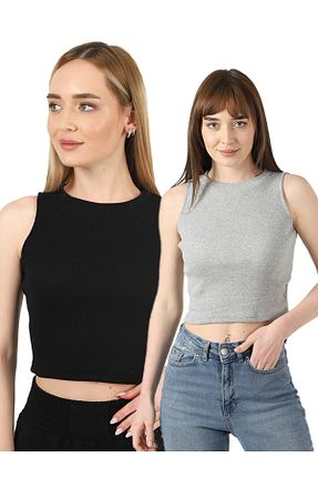 بلوز طوسی زنانه ساده TİODES - کد 286345595