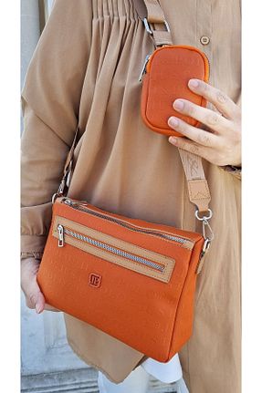 کیف دوشی نارنجی زنانه چرم مصنوعی Just Polo - کد 283960396