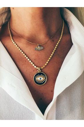 گردنبند جواهر مشکی زنانه روکش طلا کد 286941916