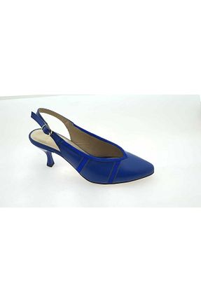 کفش پاشنه بلند کلاسیک سرمه ای زنانه چرم خالص VİNİCCİ AYAKKABI - کد 285575975
