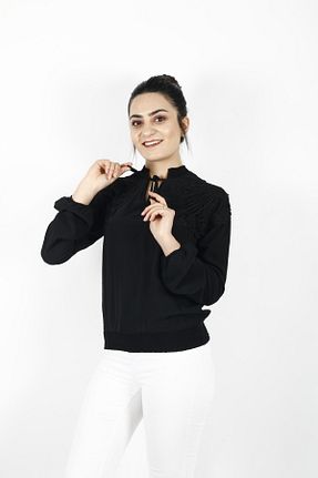 بلوز حجاب مشکی زنانه رگولار VERA LİFE - کد 286287768
