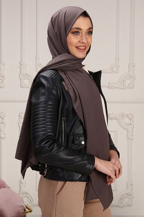 شال طوسی زنانه پنبه ای Helya - کد 286601224