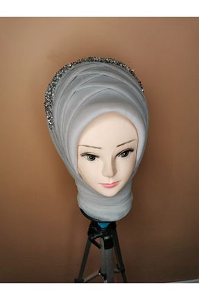 روسری طوسی ساده Gülşah Moda Tesettür & Hazır Türban - کد 286977087