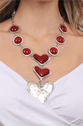 گردنبند جواهر زنانه روکش نقره LABALABA - کد 286145822