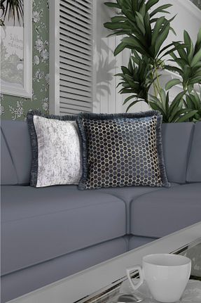 روکش بالش سرمه ای پلی استر MİNİMAL - کد 286502664
