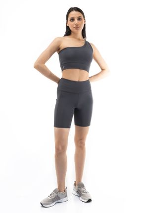 ساق شلواری طوسی زنانه بافت پلی استر فاق بلند کد 104328449