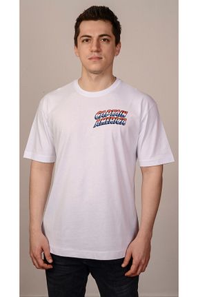 تیشرت سفید مردانه اورسایز COTTONRULZ - کد 287023458