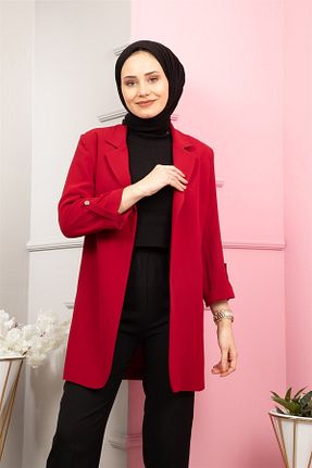 کت حجاب قرمز زنانه Boxy çınar özkan - کد 288564628