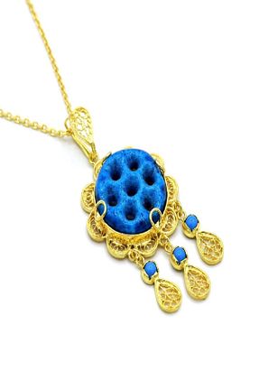 گردنبند نقره طلائی زنانه 925 عیار Roza Silver - کد 287662556