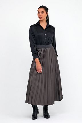 دامن طوسی زنانه پارچه NOBLE STORE - کد 288625596