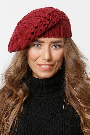 کلاه پشمی زرشکی زنانه Vemod - کد 72140633