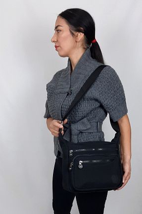 کیف پستچی مشکی زنانه پارچه ای MUW BAGS - کد 72377436