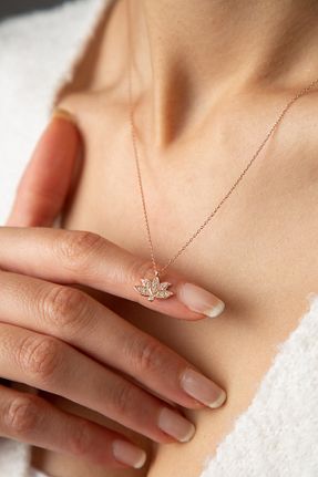 گردنبند نقره نارنجی زنانه 925 عیار Elika Silver - کد 72873207
