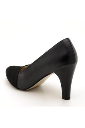 کفش پاشنه بلند کلاسیک مشکی زنانه چرم طبیعی پاشنه بلند ( +10 cm) کد 6735249