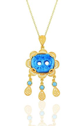گردنبند نقره طلائی زنانه 925 عیار Roza Silver - کد 287662336