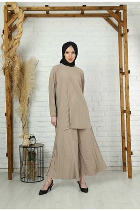 ست بالاتنه و پائین تنه حجاب طوسی زنانه گشاد MODAMÜNASİP - کد 289345917