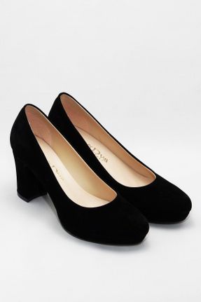 کفش پاشنه بلند کلاسیک مشکی زنانه جیر پاشنه ضخیم پاشنه متوسط ( 5 - 9 cm ) کد 32537725