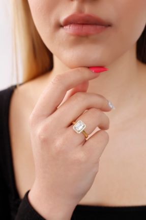 انگشتر نقره طلائی زنانه کد 289577672