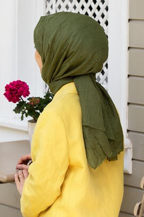 شال خاکی زنانه پنبه ای NUR İPEK - کد 289269537