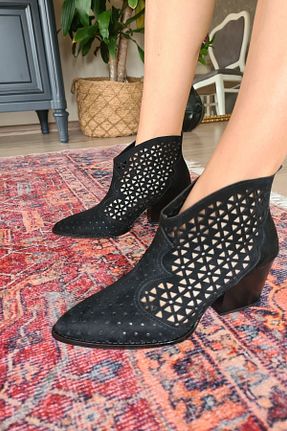 بوت / نیم بوت مشکی زنانه چرم مصنوعی Topukla Footwear - کد 86860520
