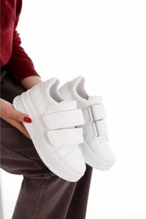 کفش پیاده روی سفید زنانه چرم مصنوعی پارچه نساجی کد 289571902