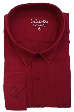 پیراهن زرشکی مردانه گشاد Cristallo - کد 290692634