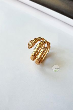 انگشتر جواهر طلائی زنانه زیرکن BUNNY - کد 148776332