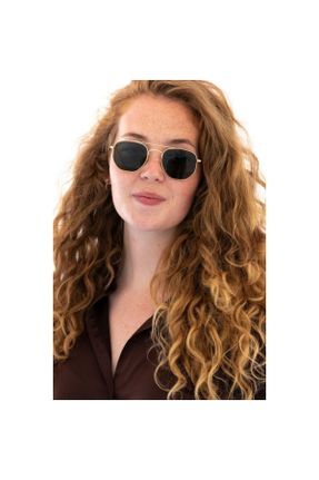 عینک آفتابی مشکی زنانه 42 UV400 فلزی مات هندسی کد 291165015