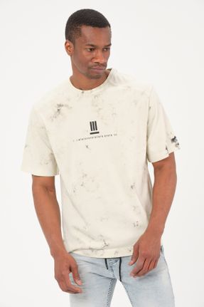 تی شرت نباتی مردانه یقه گرد رگولار تکی طراحی کد 292211098