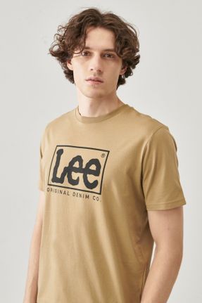 تی شرت بژ مردانه رگولار یقه خدمه پنبه (نخی) کد 285976458
