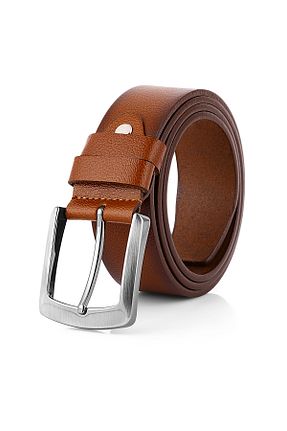 کمربند قهوه ای مردانه چرم خالص polo air - کد 270854088