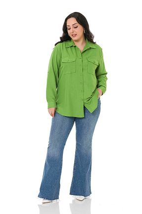 پیراهن سایز بزرگ سبز زنانه رگولار DISENTIS MODEST - کد 293331134