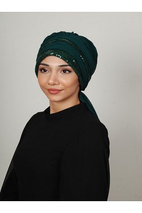 روسری سبز کرپ Yasmin S