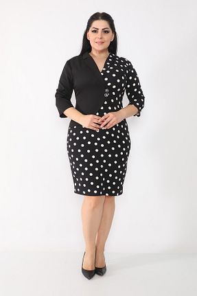 لباس سایز بزرگ مشکی زنانه پلی استر etselements - کد 72423458