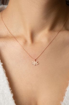 گردنبند نقره نارنجی زنانه 925 عیار Elika Silver - کد 72873207