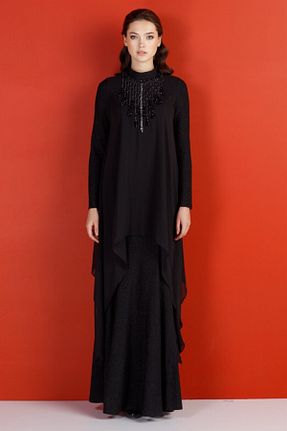 لباس مجلسی حجاب مشکی زنانه Esswaap - کد 72451374
