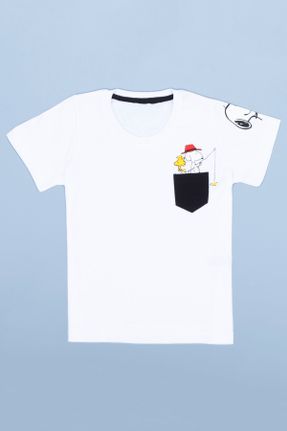 تی شرت سفید بچه گانه رگولار یقه گرد پوشاک ورزشی کد 271791707