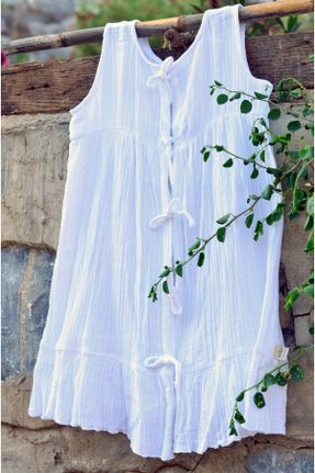 لباس سفید زنانه بافتنی پنبه (نخی) پوشاک ساحلی کد 294877624