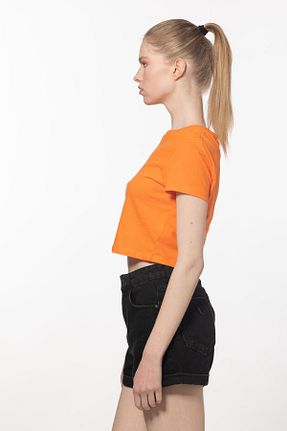 تیشرت نارنجی زنانه کراپ VentiSette - کد 297445482